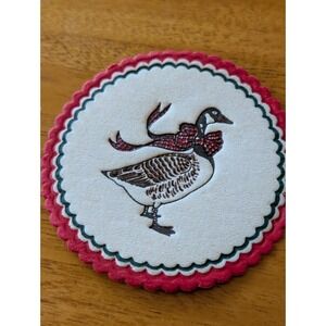 Vintage Potpourri Press Christmas Goose 32 Absorbent Coasters Red